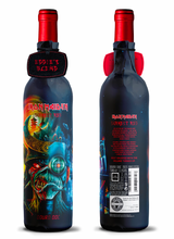 Cargue la imagen en el visor de la galería, Front and back view of a single bottle of Iron Maiden Darkest Red Douro DOC wine, featuring Eddie’s Head artwork and product details on the label.
