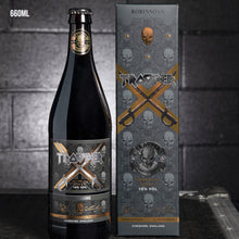 Caricare l&#39;immagine nel visualizzatore della galleria, Trooper X limited edition anniversary beer by Robinsons Brewery, 660ml bottle with commemorative packaging, 10% ABV, celebrating Iron Maiden’s collaboration.
